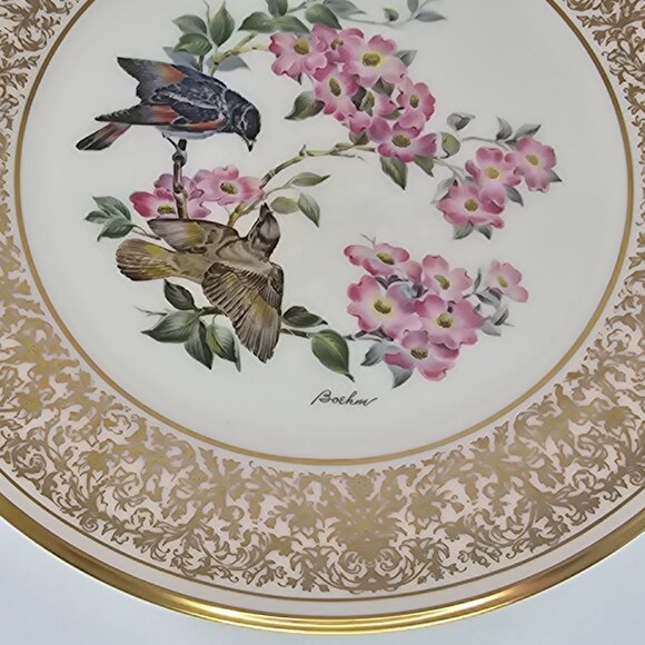 Lenox Annual Limited Edition Plate American Redstart Gold Trim 1975 Edward Boehm - Picture 7 of 8